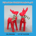 New arrivals,ceramic christmas reindeer,cheap white deer statue with scarf